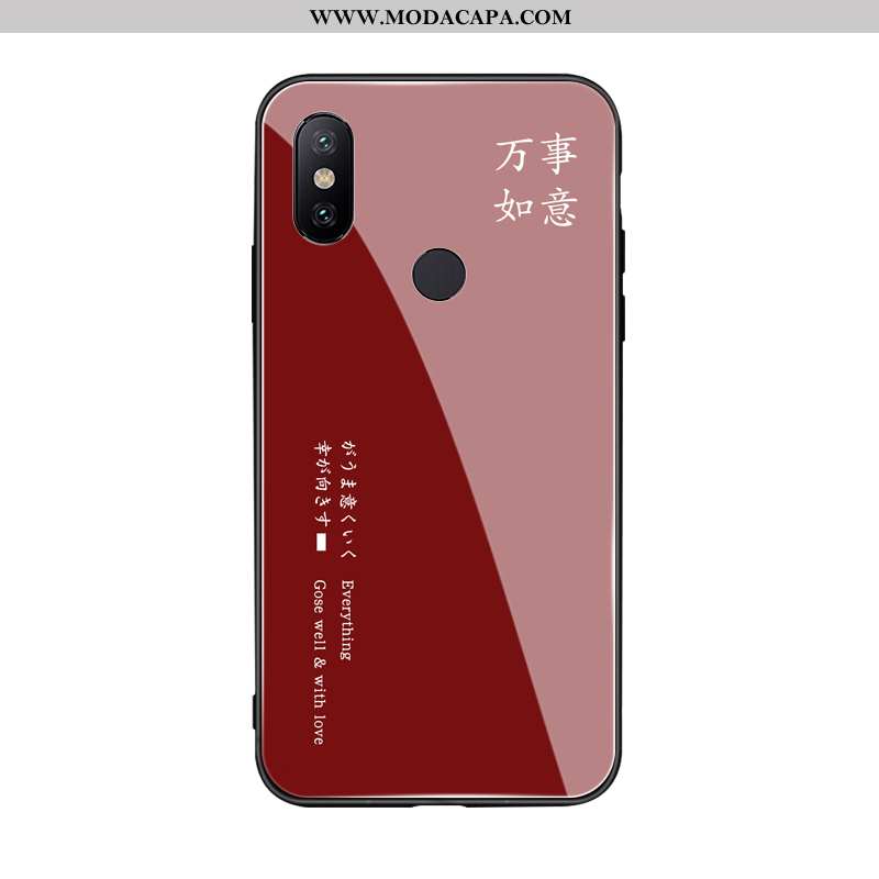 Capa Xiaomi Mi Max 3 Soft Aço Vidro Antiqueda Cor De Vinho Minimalista Capas Baratos