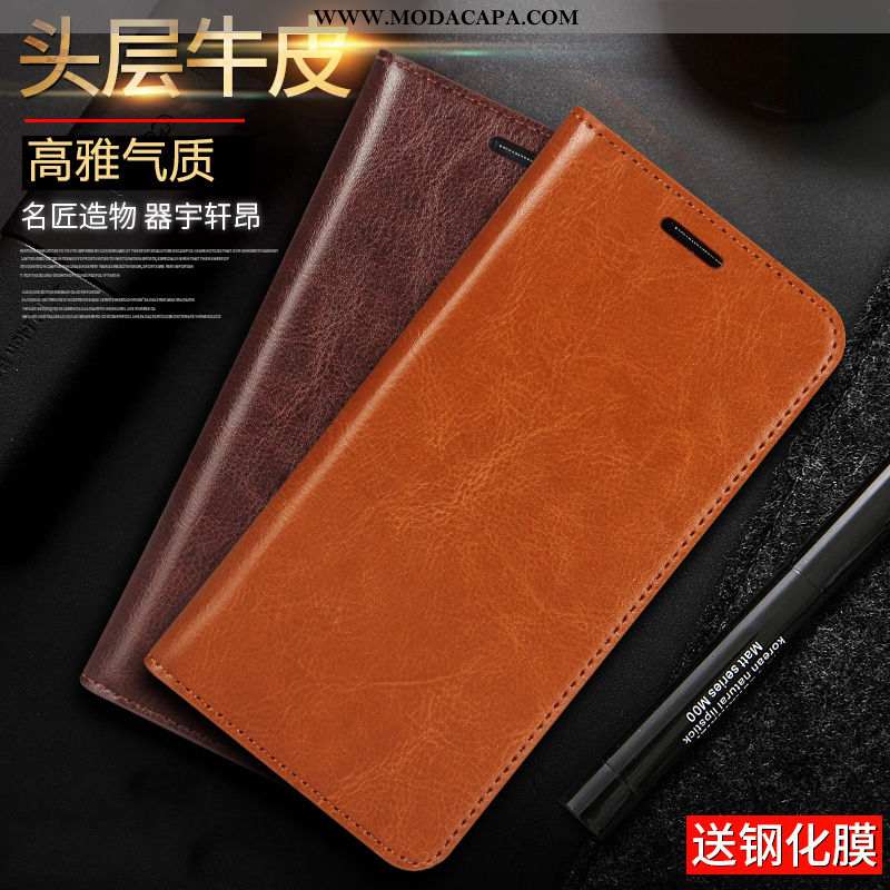 Capa Xiaomi Mi Max 3 Couro Genuíno Tendencia Cases Cover Pequena Fold Negócio Baratas