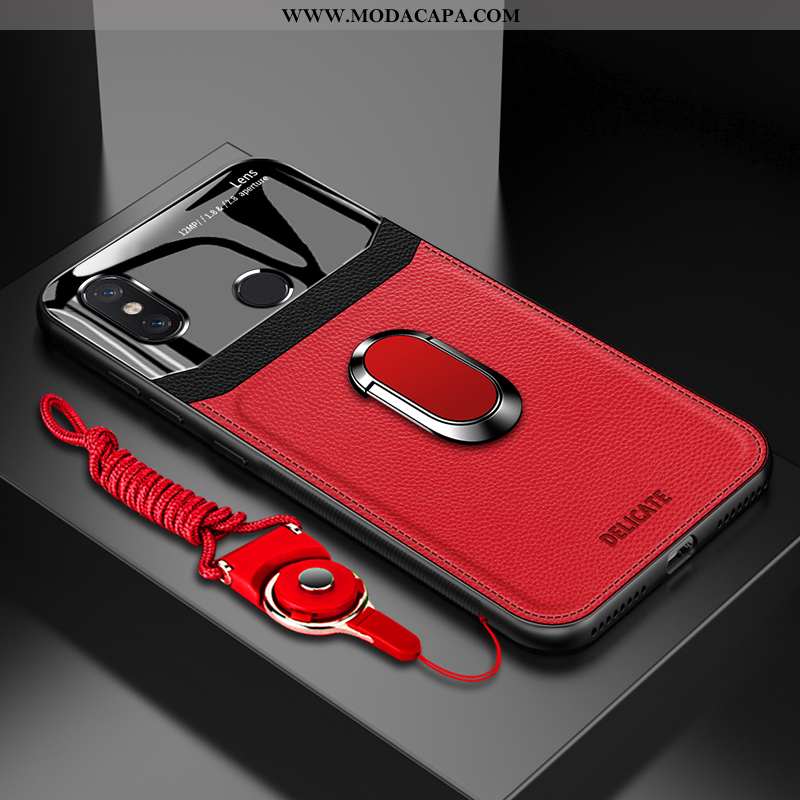 Capa Xiaomi Mi Max 3 Personalizada Couro Capas Tendencia Telemóvel Vermelho Soft Venda