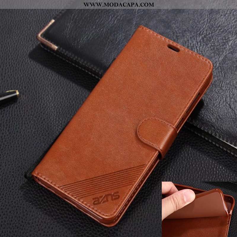 Capas Xiaomi Mi Max 3 Carteira Couro Genuíno Pequena Antiqueda Protetoras Cover Barato