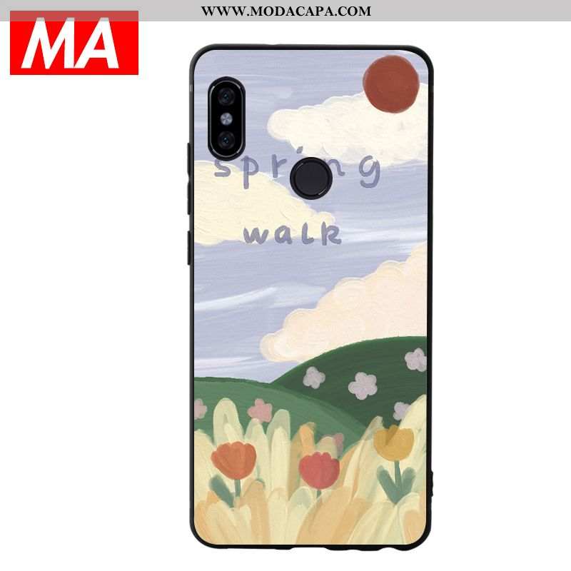 Capa Xiaomi Mi Max 3 Protetoras Telemóvel Pintado Silicone Azul Capas Tendencia Venda