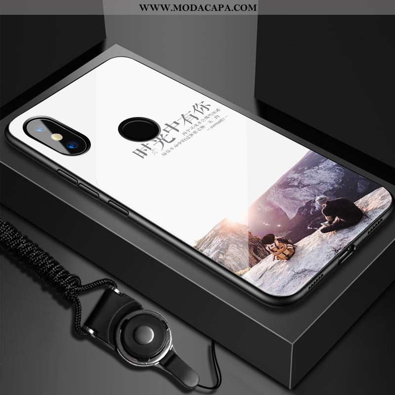 Capas Xiaomi Mi Max 3 Criativas Preto Personalizado Telinha Vidro Telemóvel Baratas