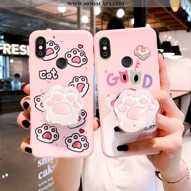 Capas Xiaomi Mi Max 3 Personalizado Completa Silicone Rosa Criativas Antiqueda Bonitos Barato