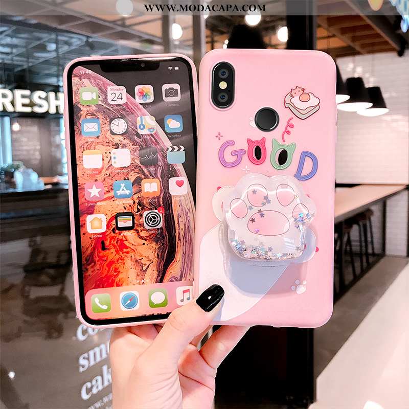 Capas Xiaomi Mi Max 3 Personalizado Completa Silicone Rosa Criativas Antiqueda Bonitos Barato