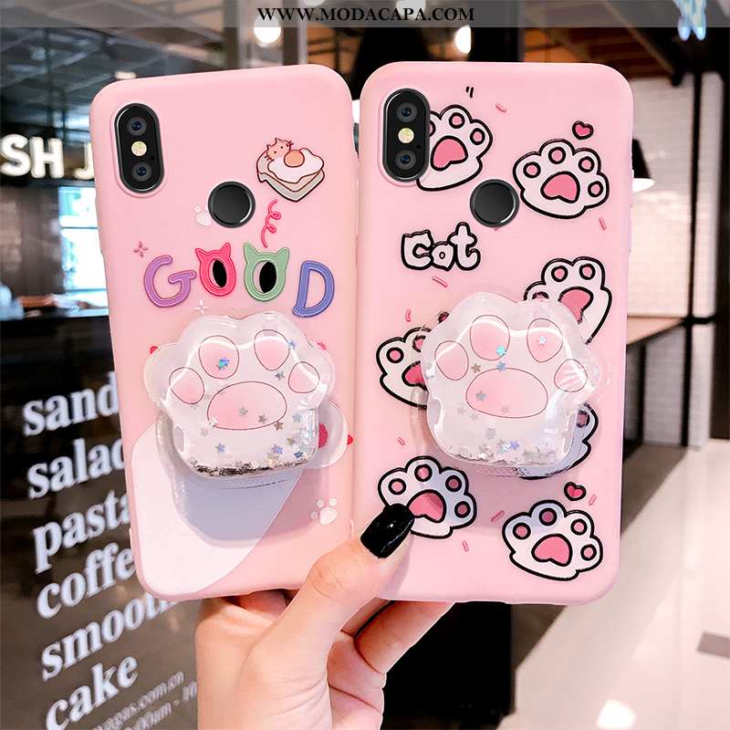 Capas Xiaomi Mi Max 3 Personalizado Completa Silicone Rosa Criativas Antiqueda Bonitos Barato