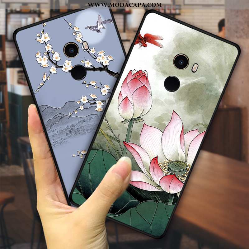 Capas Xiaomi Mi Mix 2 Protetoras Telemóvel Floral Personalizada Antiqueda Soft Verde Barato