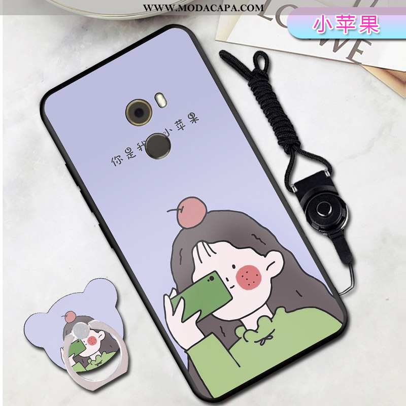 Capas Xiaomi Mi Mix 2 Cordao Desenho Animado Simples Soft Azul Casaco Malha Online