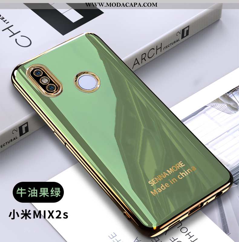 Capa Xiaomi Mi Mix 2s Soft Pequena Antiqueda Malha Simples Personalizado Verde Comprar