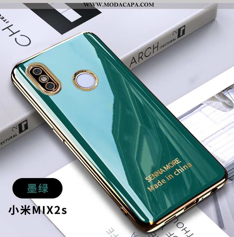 Capa Xiaomi Mi Mix 2s Soft Pequena Antiqueda Malha Simples Personalizado Verde Comprar