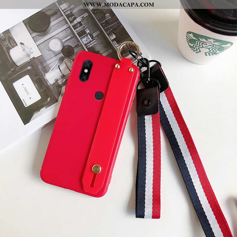 Capas Xiaomi Mi Mix 2s Soft Suporte Silicone Strapback Vermelho Cordao Lisas Promoção