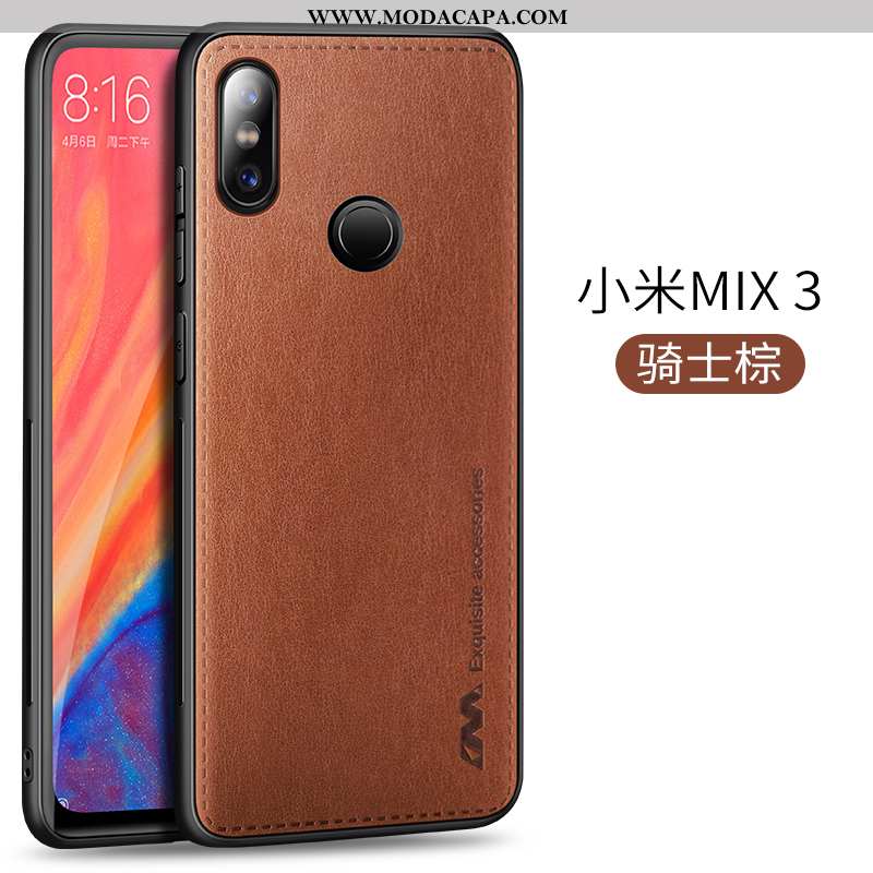 Capa Xiaomi Mi Mix 3 Couro Silicone Tampa Super Marrom Telinha Protetoras Comprar