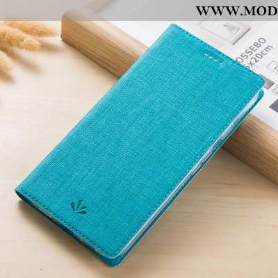 Capa Xiaomi Mi Mix 3 Couro Tecido Pequena Telemóvel Protetoras Azul Antiqueda Venda