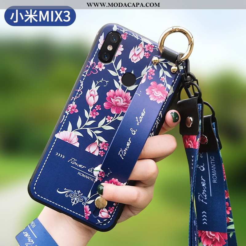 Capa Xiaomi Mi Mix 3 Soft Azul Escuro Telinha Silicone Capas Antiqueda Super Venda