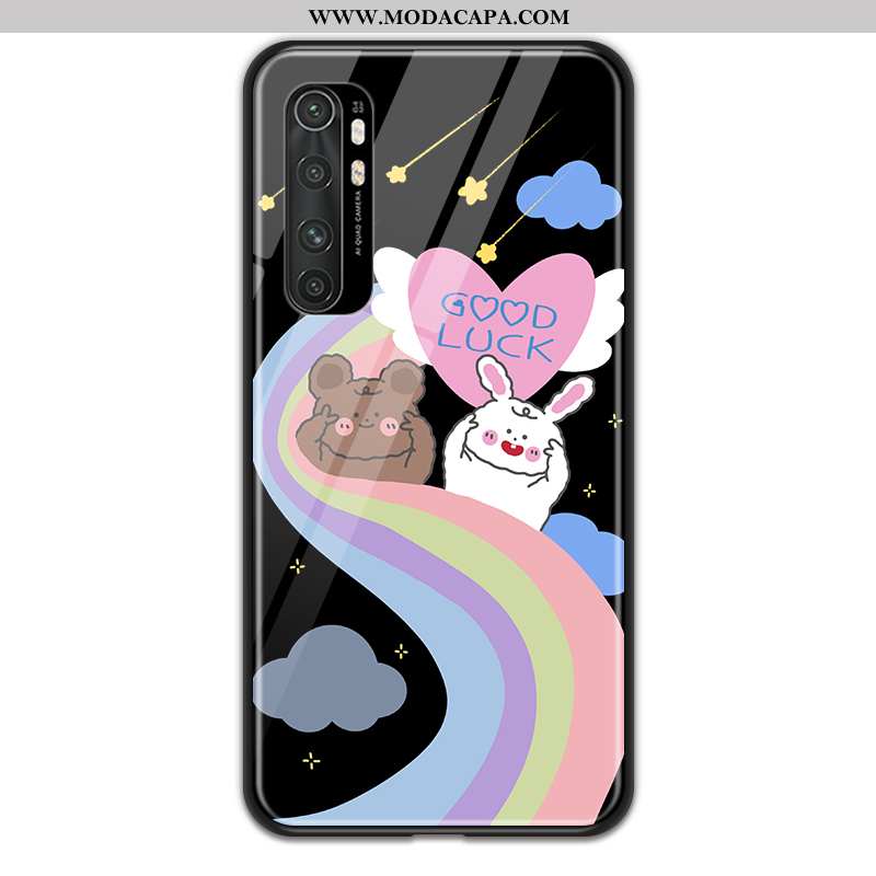 Capa Xiaomi Mi Note 10 Lite Desenho Animado Roxa Primavera Telinha Capas Telemóvel Casal Venda