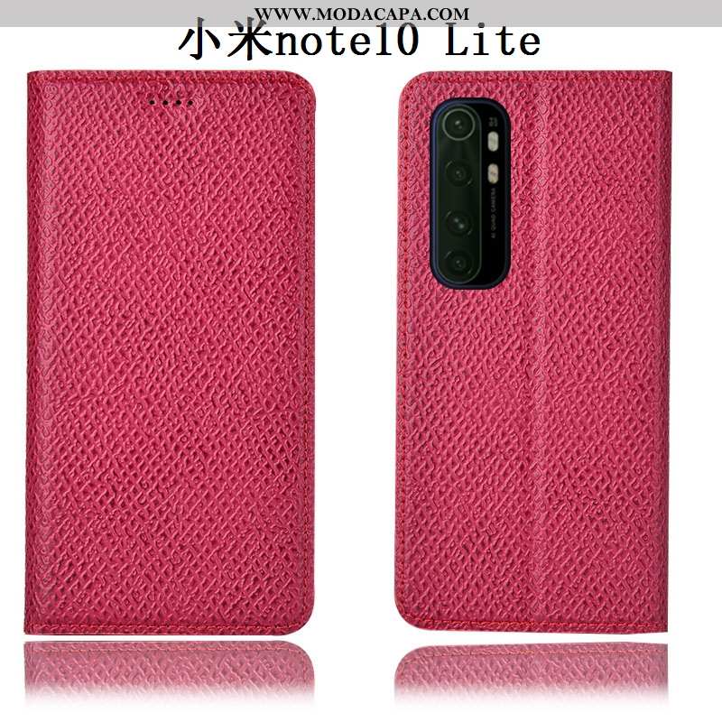 Capas Xiaomi Mi Note 10 Lite Protetoras Primavera Couro Legitimo Preto Antiqueda Cases Promoção