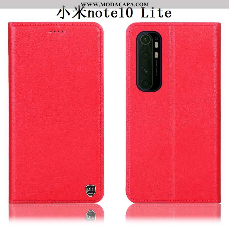 Capas Xiaomi Mi Note 10 Lite Protetoras Telemóvel Primavera Completa Antiqueda Amarela Couro Genuíno