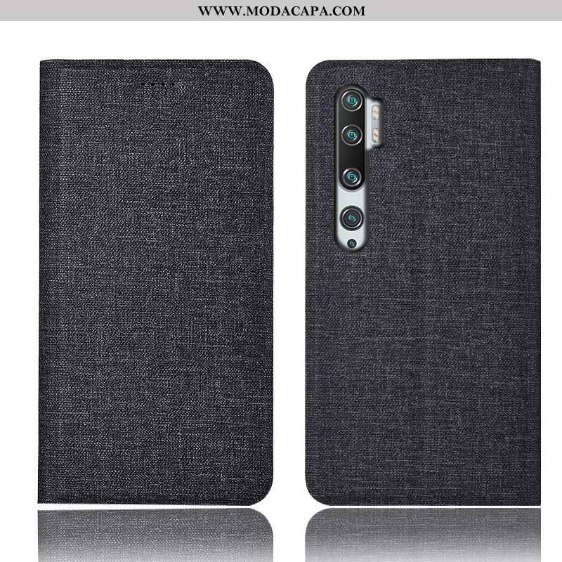 Capa Xiaomi Mi Note 10 Linho Couro Telemóvel Telinha Cases Capas Cover Comprar