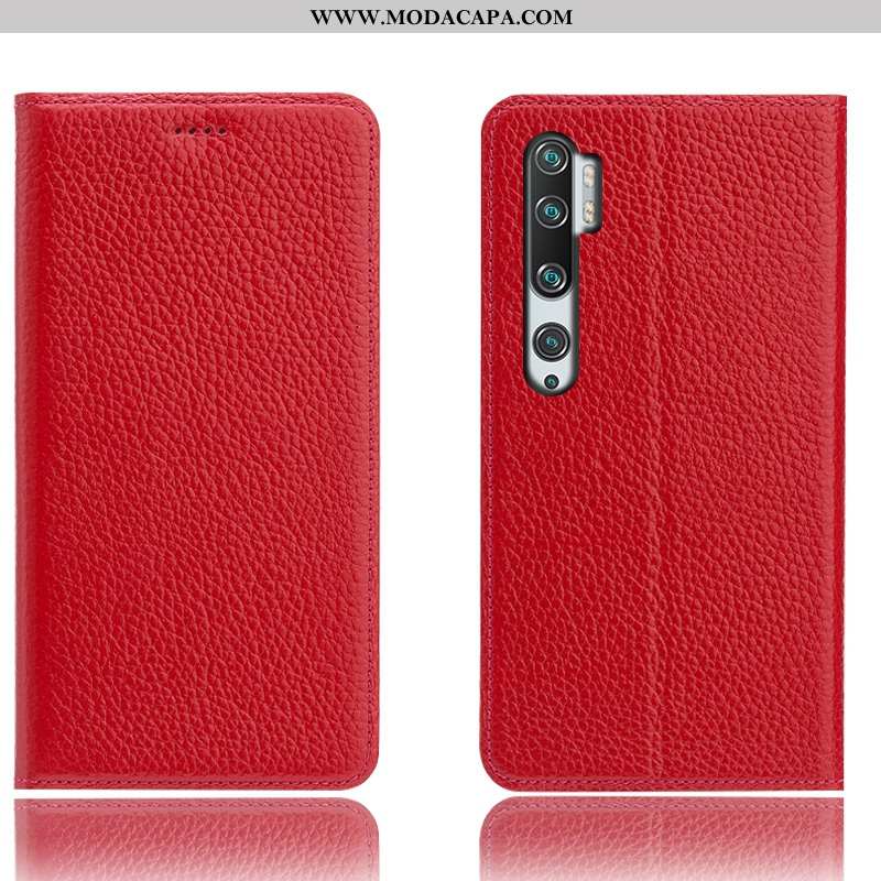 Capas Xiaomi Mi Note 10 Protetoras Completa Cases Preto Couro Legitimo Antiqueda Vermelho Promoção