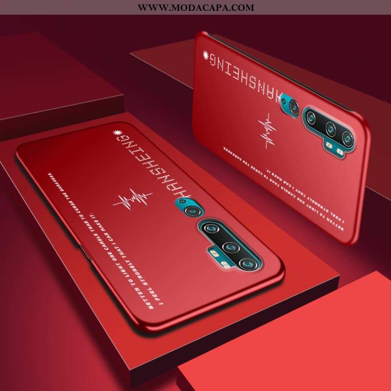 Capa Xiaomi Mi Note 10 Slim Antiqueda Telinha Fosco Telemóvel Personalizado Vermelho Venda