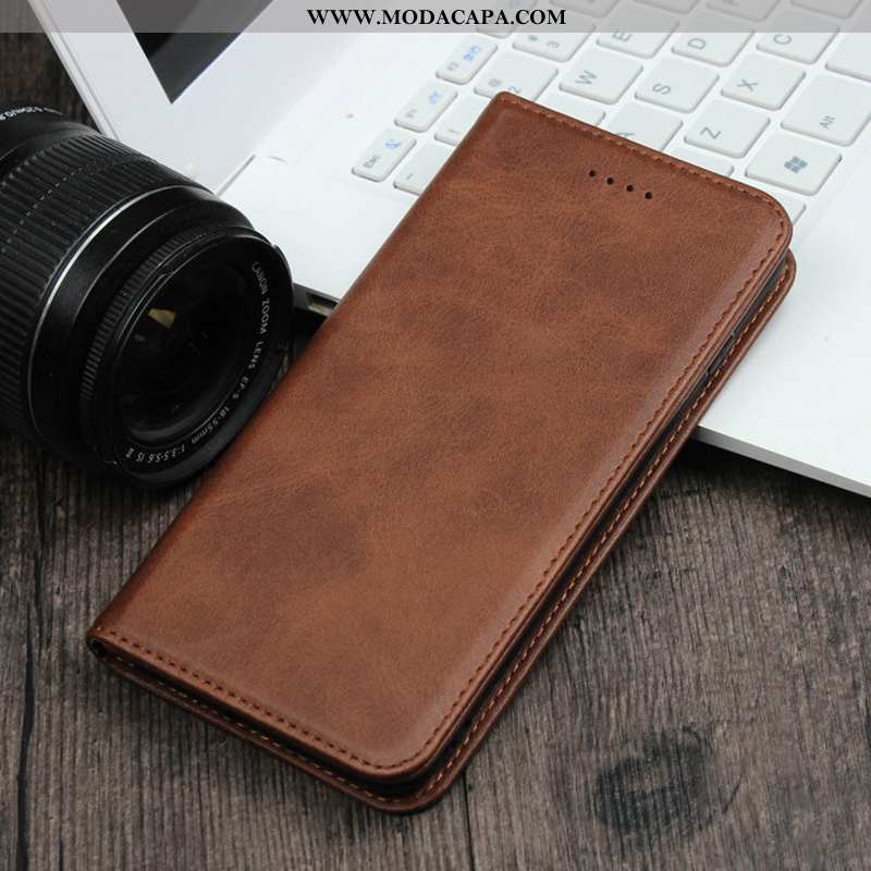 Capas Xiaomi Mi Note 10 Couro Genuíno Business Telemóvel Protetoras Telinha Cases Promoção