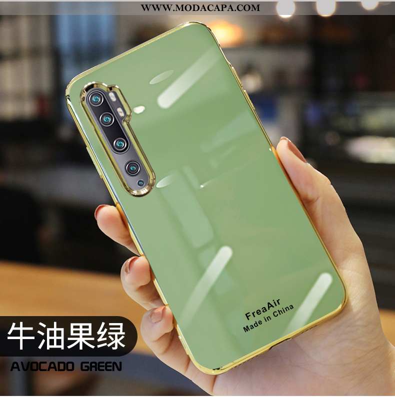 Capas Xiaomi Mi Note 10 Moda Cinza Verde Cases De Grau Vaca Barato