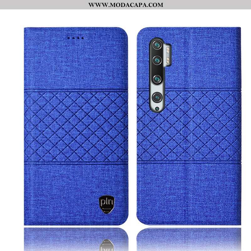 Capa Xiaomi Mi Note 10 Linho Capas Telinha Protetoras Telemóvel Couro Antiqueda Venda