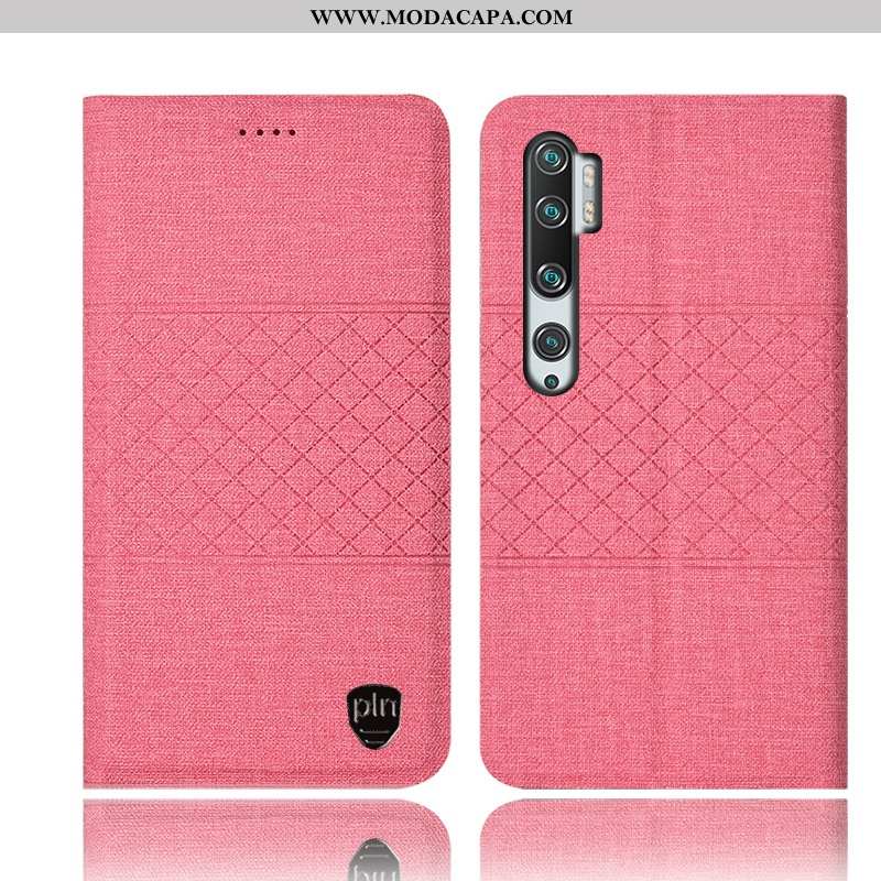 Capa Xiaomi Mi Note 10 Linho Capas Telinha Protetoras Telemóvel Couro Antiqueda Venda