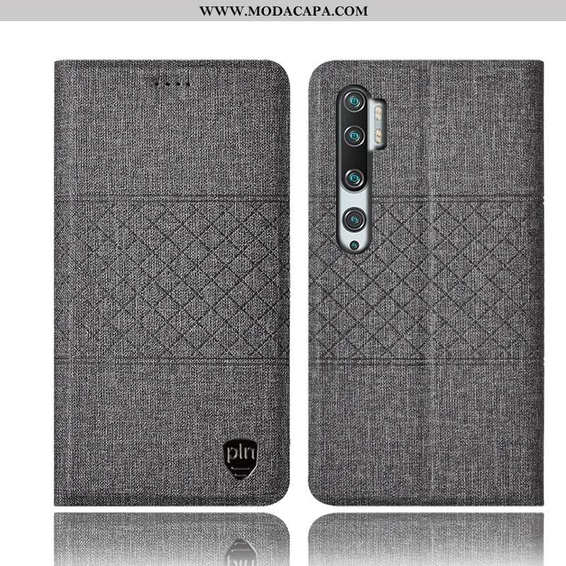 Capa Xiaomi Mi Note 10 Linho Capas Telinha Protetoras Telemóvel Couro Antiqueda Venda