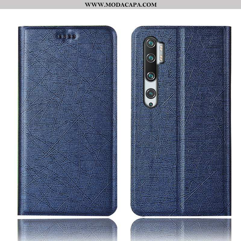 Capa Xiaomi Mi Note 10 Couro Telemóvel Seda Cover Vermelho Pequena Cases Baratas