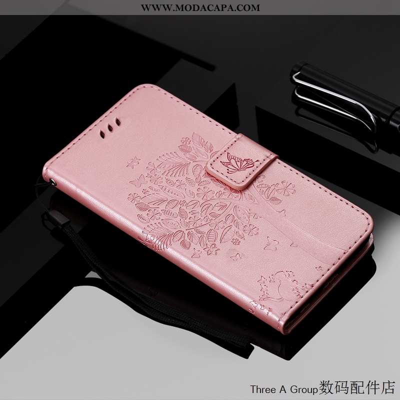 Capa Xiaomi Mi Note 10 Fofas Telinha Gato Couro Antiqueda Capas Rosa Comprar
