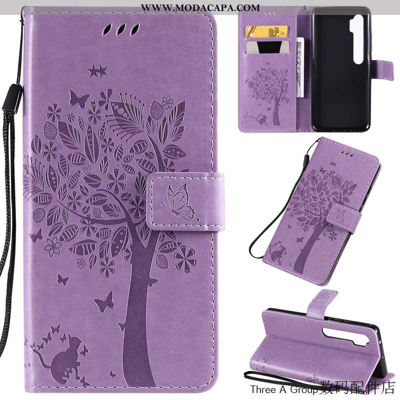 Capa Xiaomi Mi Note 10 Fofas Telinha Gato Couro Antiqueda Capas Rosa Comprar