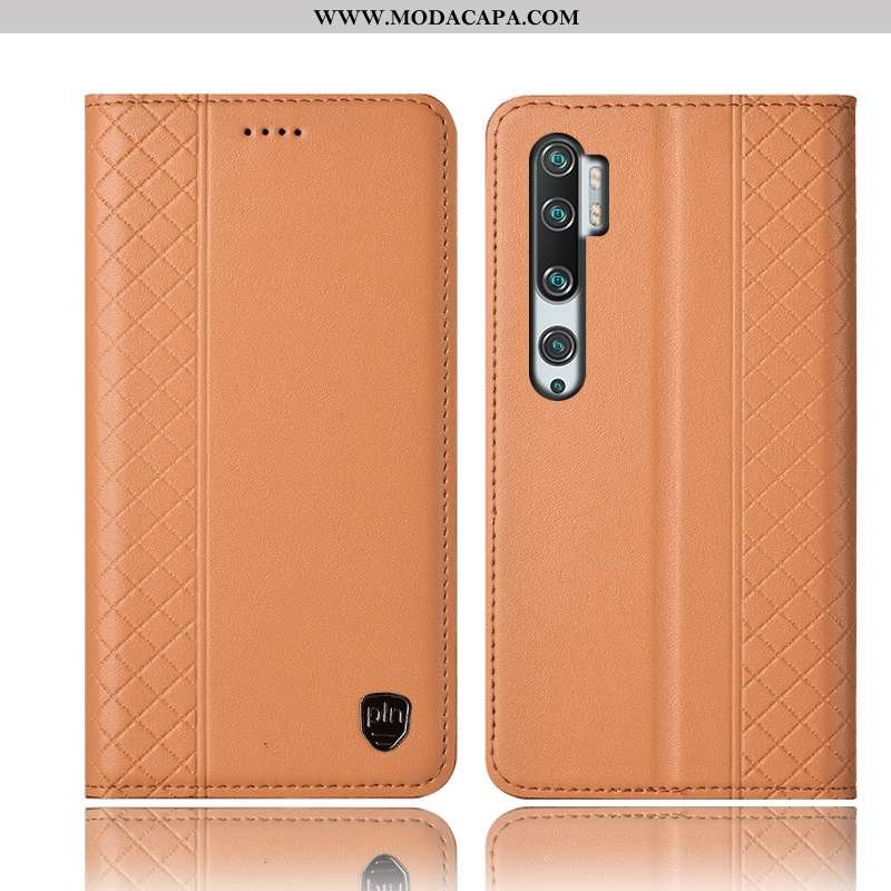 Capas Xiaomi Mi Note 10 Couro Genuíno Telinha Protetoras Vermelho Antiqueda Telemóvel Barato