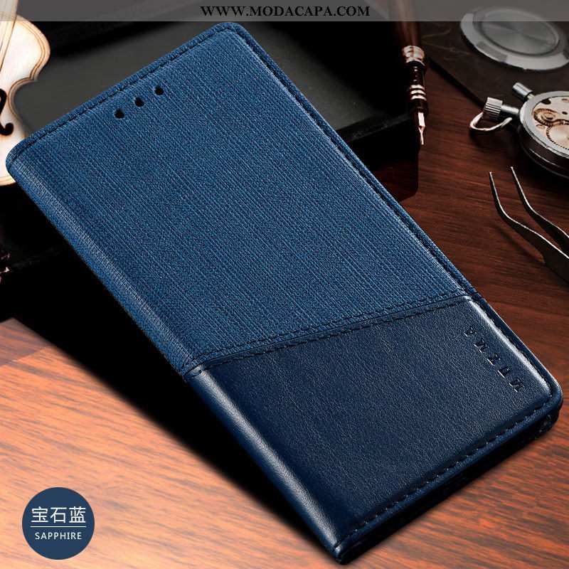 Capas Xiaomi Mi Note 10 Couro Cover Telinha Telemóvel Preto Cases Baratas