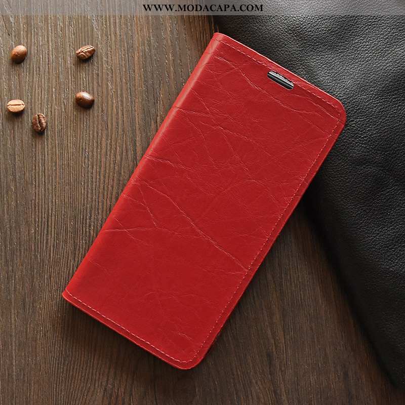 Capas Xiaomi Redmi 5 Couro Couro Protetoras Vermelho Cases Cover Promoção