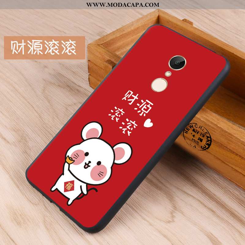 Capas Xiaomi Redmi 5 Protetoras Silicone Telemóvel Vermelho Branco Antiqueda Baratas