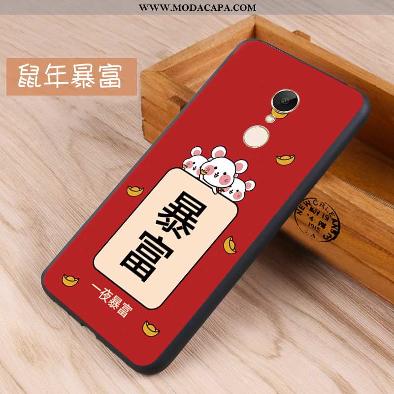 Capas Xiaomi Redmi 5 Protetoras Silicone Telemóvel Vermelho Branco Antiqueda Baratas
