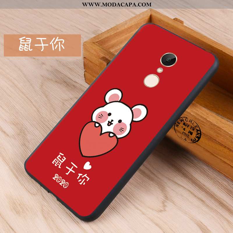 Capas Xiaomi Redmi 5 Protetoras Silicone Telemóvel Vermelho Branco Antiqueda Baratas