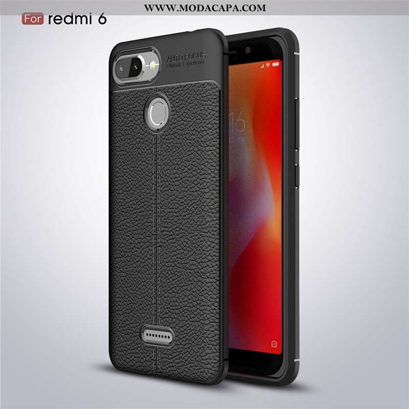 Capa Xiaomi Redmi 6 Couro De Grau Vermelho Protetoras Business Minimalista Completa Online