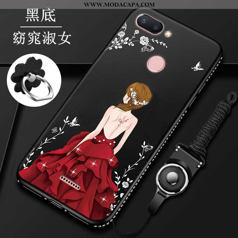 Capas Xiaomi Redmi 6 Super Telinha Cases Antiqueda Vermelho Cordao Criativas Promoção