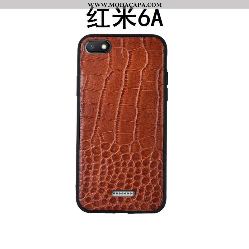 Capa Xiaomi Redmi 6a Soft Vermelho Couro Genuíno Antiqueda Couro Cases Nova Barato