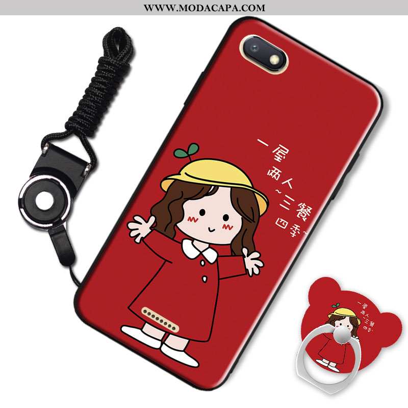 Capas Xiaomi Redmi 6a Personalizado Tendencia Desenho Animado Preto Vermelho Telemóvel Pequena Barat