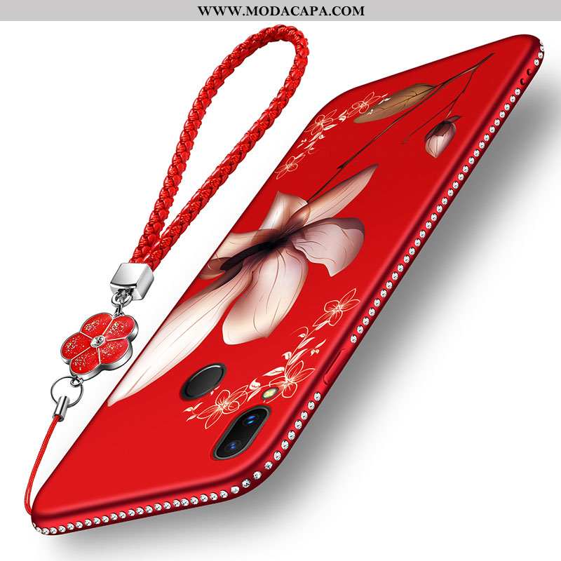 Capas Xiaomi Redmi 7 Silicone Soft Super Slim Florais Cases Vermelho Promoção