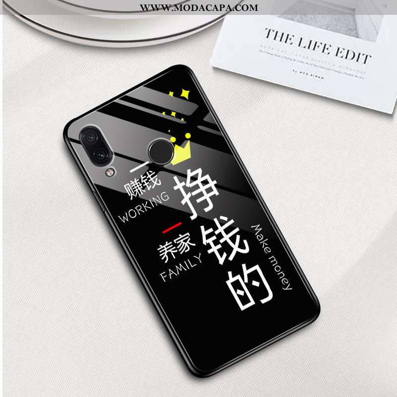 Capa Xiaomi Redmi 7 Slim Cases Telemóvel Completa Protetoras Preto Vidro Online