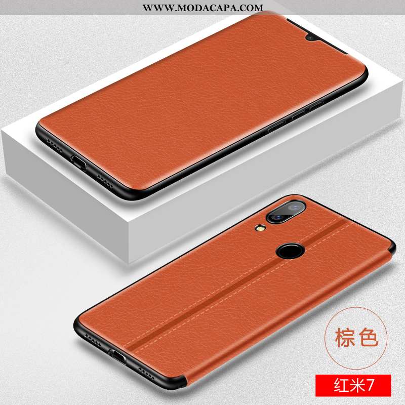 Capas Xiaomi Redmi 7 Protetoras Pequena Silicone Soft Cover Marrom Baratas
