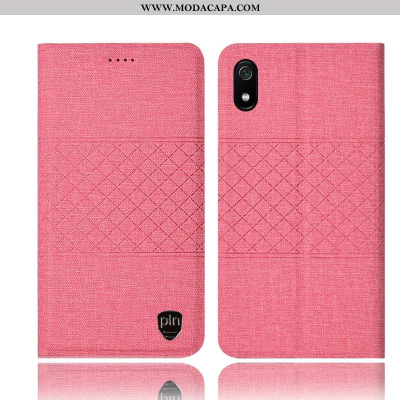 Capa Xiaomi Redmi 7a Protetoras Antiqueda Cases Completa Couro Rosa Vermelho Baratos