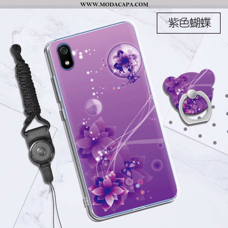 Capa Xiaomi Redmi 7a Desenho Animado Antiqueda Soft Completa Personalizado Cases Roxa Online