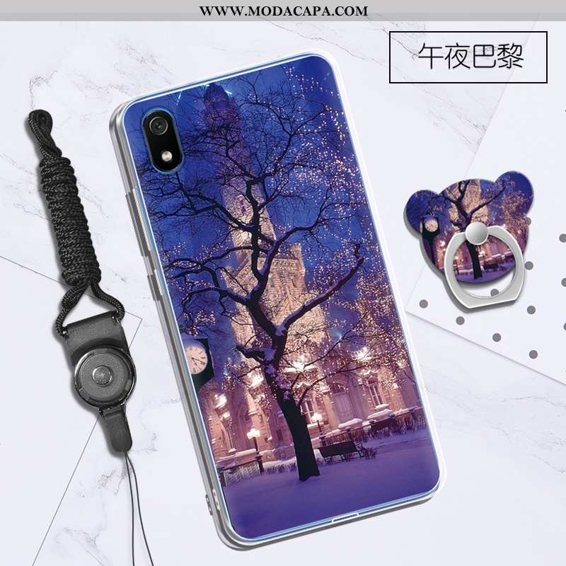 Capa Xiaomi Redmi 7a Desenho Animado Antiqueda Soft Completa Personalizado Cases Roxa Online