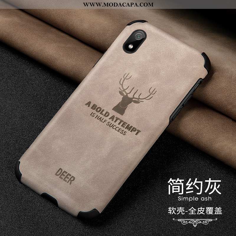 Capas Xiaomi Redmi 7a Protetoras Cases Couro Antiqueda Completa Cinza Online