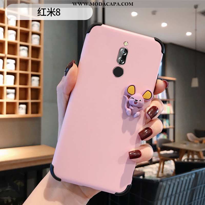 Capas Xiaomi Redmi 8 Desenho Animado Pequena Antiqueda Slim Rosa Telemóvel Comprar