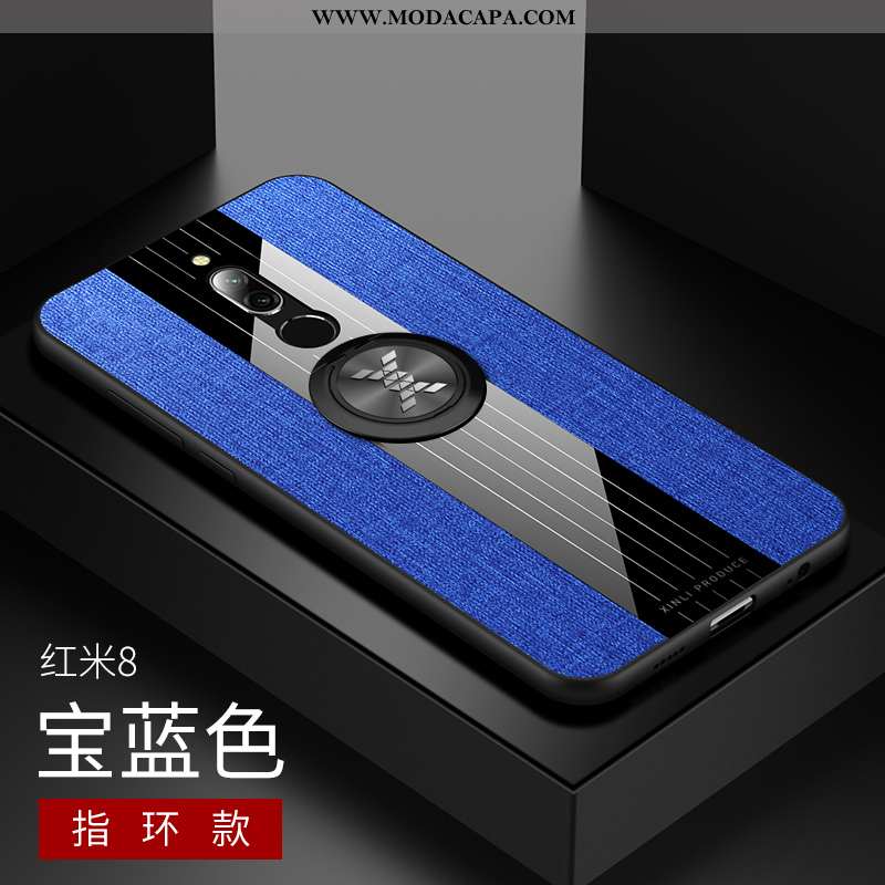 Capas Xiaomi Redmi 8 Tendencia Completa Suporte Tecido Silicone Vermelho Antiqueda Baratas